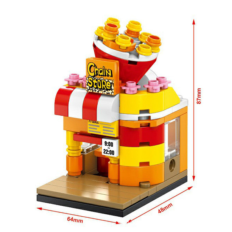 Senbao kinder der stadt mini street view bausteine puzzle montage spielzeug