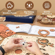 Robotime ROKR Zeit Kunst Zodiac Wanduhr 3D Holz Puzzle Spiele Modell Gebäude Kits Spielzeug für Kinder Kinder