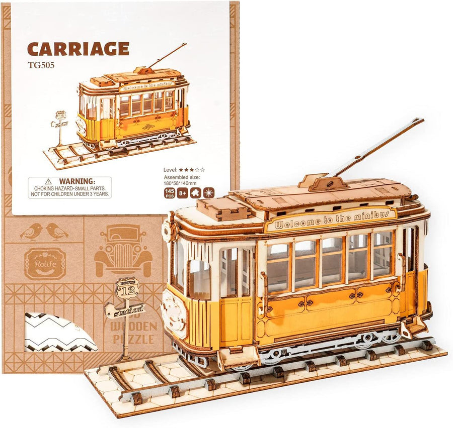 Robotime Rolife Vintage Auto Modell 3D Holz Puzzle Spielzeug für Kinder Erwachsene