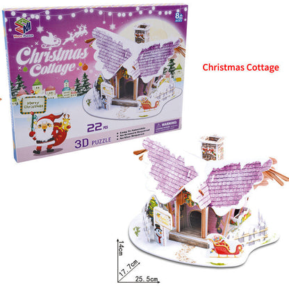 3D Dreidimensionales Puzzle Kinderspielzeug - Weihnachtshaus Geschenkbox - Engel, Elf, Fantasy, Nordisch - Papier - Kinder (4-6 Jahre) - Basteln