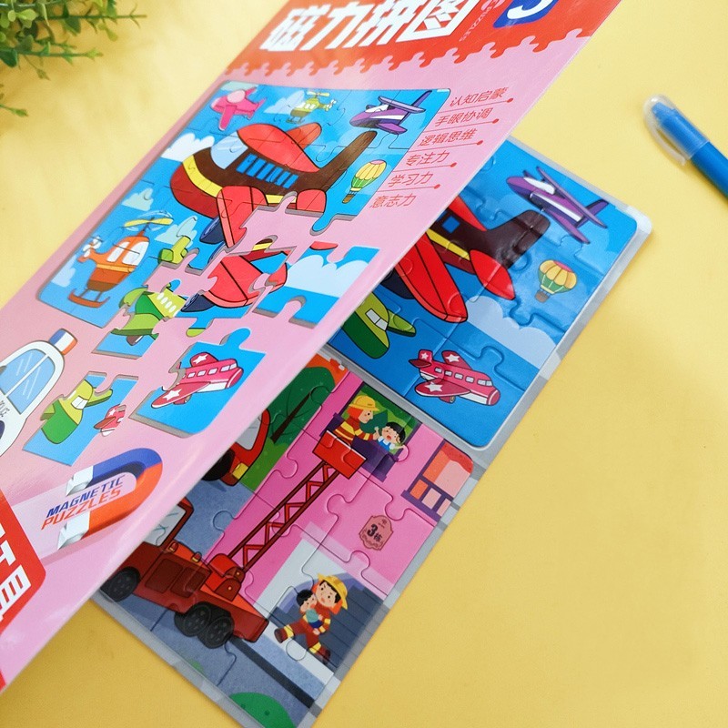 Kinder Auto Transport Magnetisches Puzzle Spielzeug