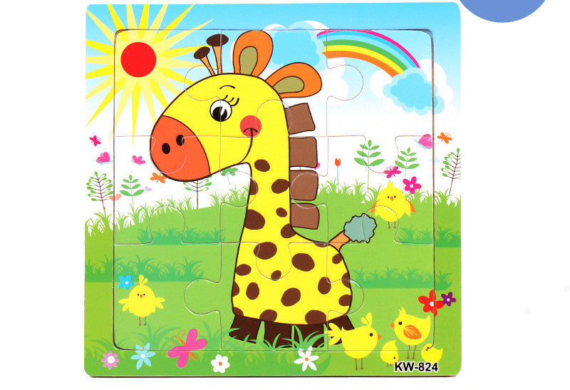 Holzpuzzle Tiere Puzzlespielzeug Frühkindliche Eltern-Kind-Spiele