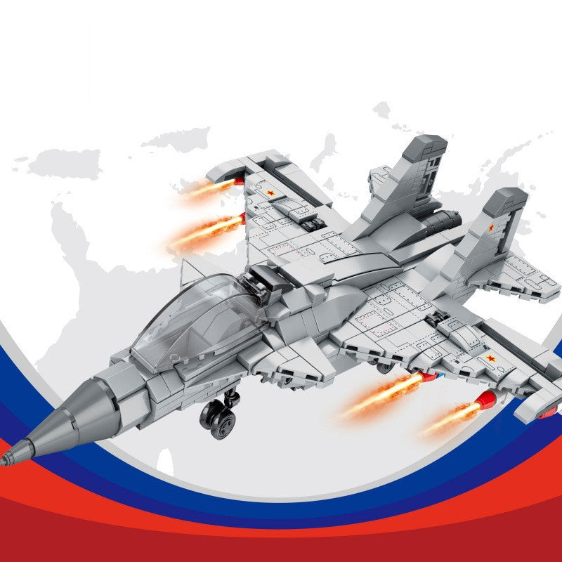 Gebäude Block Aircraft Military Serie Große Transport Montage Spielzeug