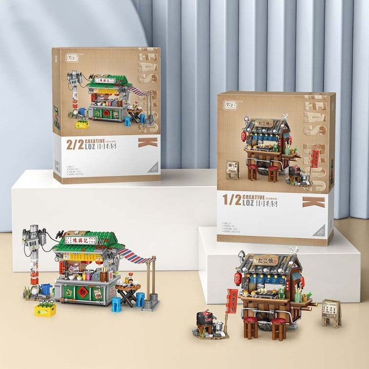 Hong Kong-stil Lebensmittel Stall Straßenbild Puzzle Bausteine kinder Spielzeug