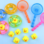 Children Playing With Water Toys Small Yellow Duck