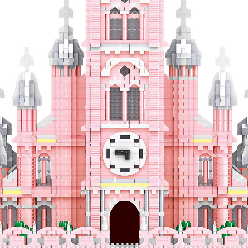 Rot Kirche Modell Dekompression Bausteine Pädagogisches Spielzeug