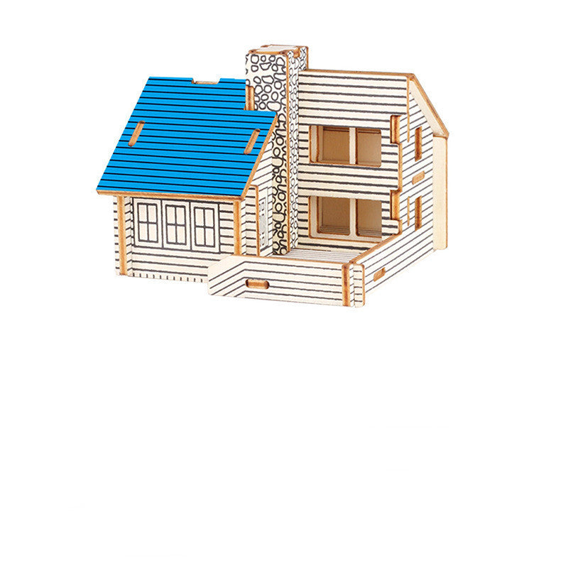 Holz Gebäude Drei-dimensional Puzzle Pädagogisches Spielzeug