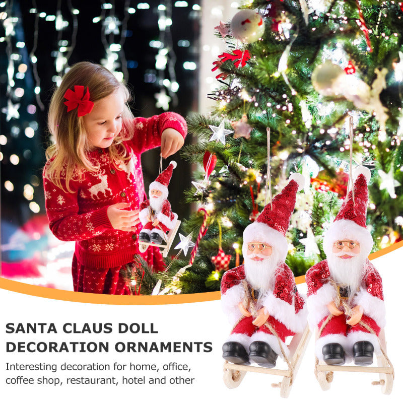 Cartoon Stoff Plüsch Santa Claus Puppen Kinderspiel zeug Anhänger Fenster Dekorationen