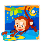 Kinderspielzeug Holz Neu 3D Dreidimensionale Holz-Pegs Handgreif-Puzzle
