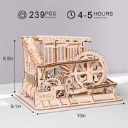 Robotime ROKR Marmor Run Blöcke Spiel 3D DIY Holz Puzzle Wasserrad Bahn Modell Gebäude Kit Spielzeug für Kinder LG501 Dropship
