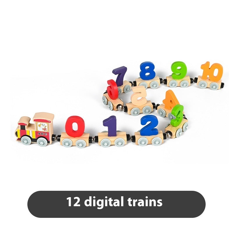 Kinder Magnetisches Auto Kleine Lokomotive Holz 5 Thema Pädagogisches Holz spielzeug