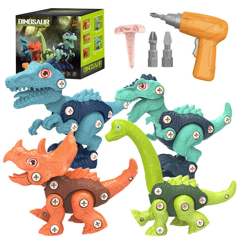 Kinder DIY Abnehmbare Dinosaurier Modell Montiert Blöcke Schraube Anziehen Spielzeug