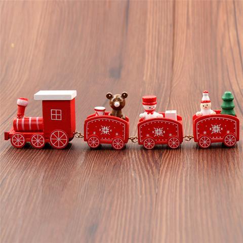 4pcs Mini Holz Zug Spielzeug