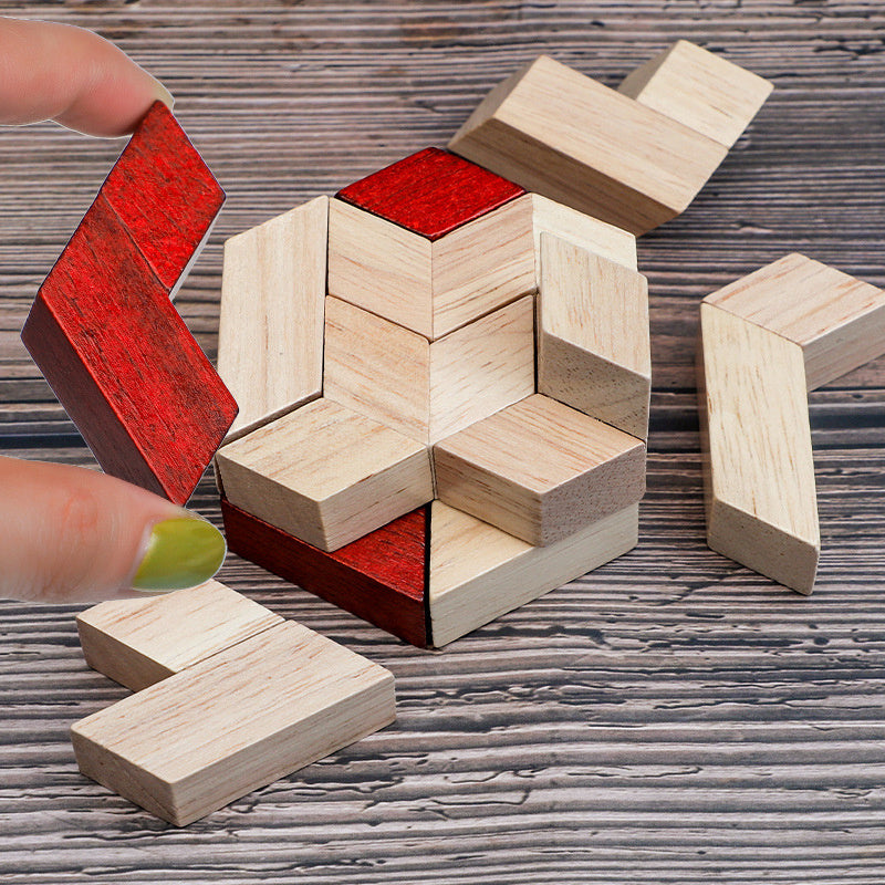 Hexagon-Prisma-Bausteine Dekompression-Bausteine Band pädagogisches Spielzeug