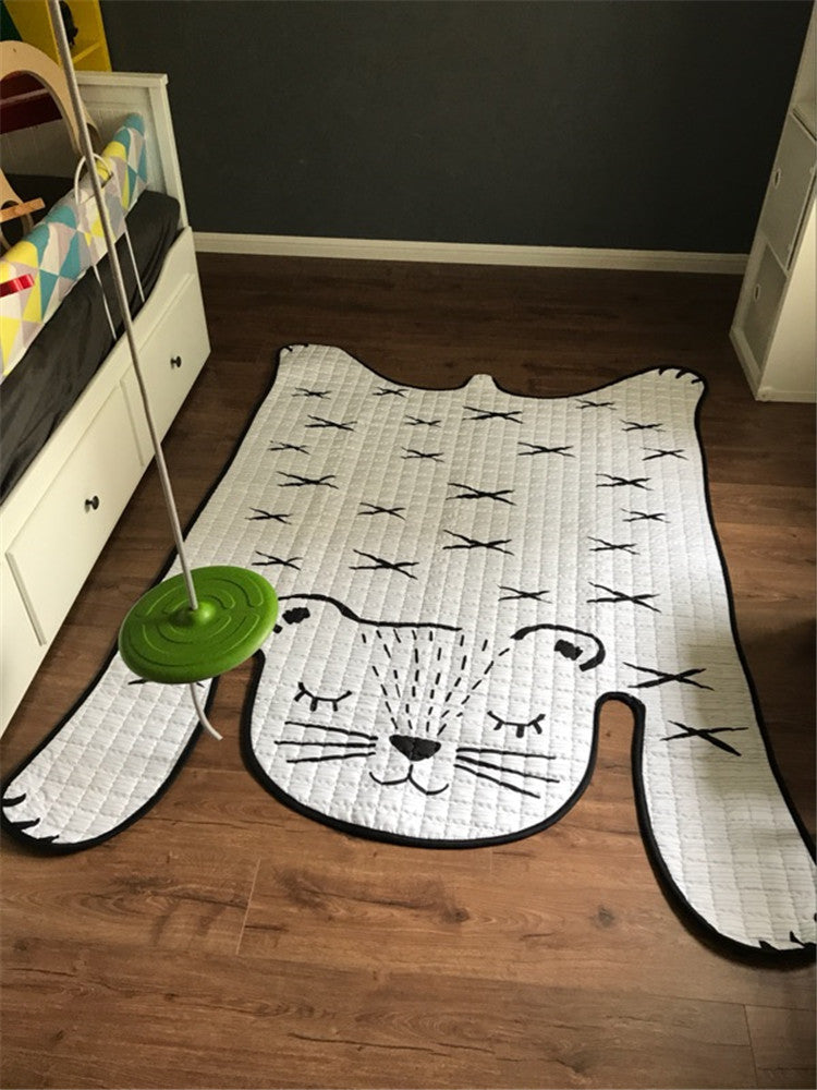 Spielzeug Baby Spielen Matte Kinder Teppich Weiß Tiger Plüsch Teppiche Für Liveing Zimmer Dekoration Fußmatten Entwicklung Matte Für Kinder