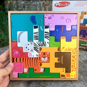 Holz tier baustein spielzeug puzzle für kinder