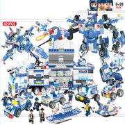 Military aircraft carrier polizei bausteine kinder montiert DIY spielzeug
