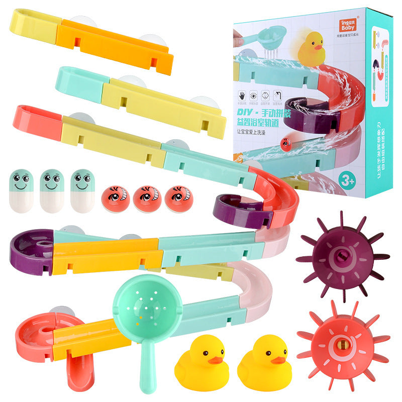 Kinder Bad Spielzeug Wand Saugnapf Marmor Rennen Run Track Bad Badewanne Baby Spielen Wasser Spiele Spielzeug Kit für Kinder