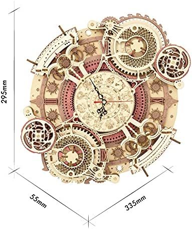 Robotime ROKR Zeit Kunst Zodiac Wanduhr 3D Holz Puzzle Spiele Modell Gebäude Kits Spielzeug für Kinder Kinder