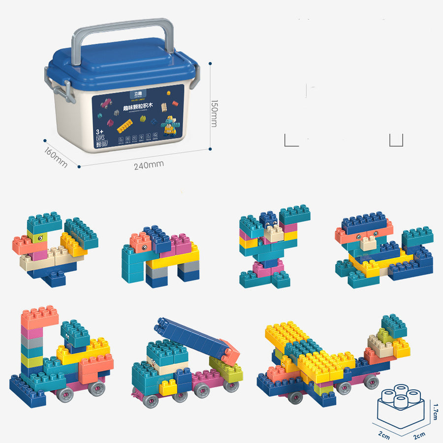 "Kindergarten-Bauklötze aus Kunststoff, zusammengebautes Lernspielzeug, tragbares Geschenkset in einer Box"