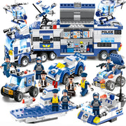 Military aircraft carrier polizei bausteine kinder montiert DIY spielzeug
