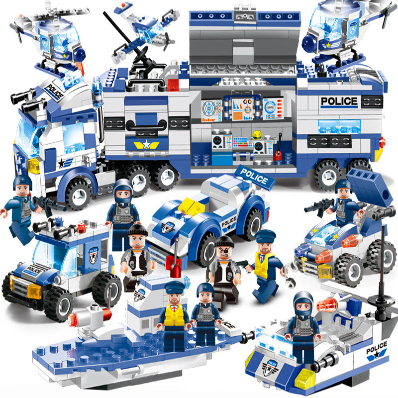 Military aircraft carrier polizei bausteine kinder montiert DIY spielzeug