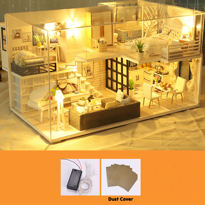 Mini Holz Haus Montieren 3D Miniaturas Puzzle Spielzeug Für Kinder Mädchen Geschenk