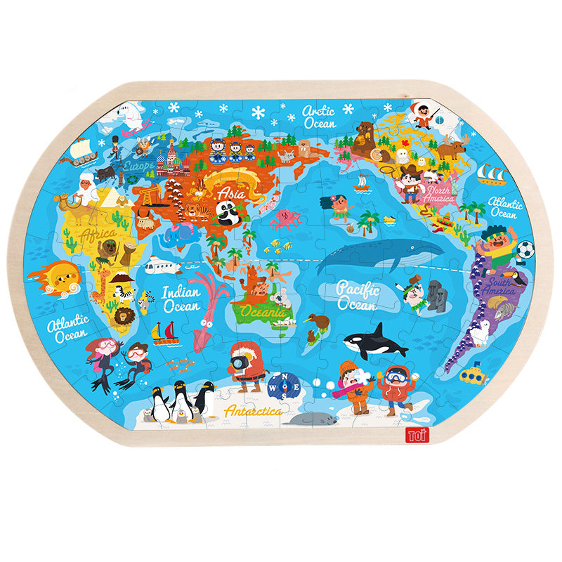 Holz Puzzle Welt kinder Spielzeug Geschenk Baby Pädagogisches Spielzeug