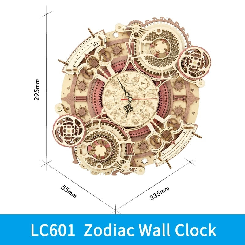 Robotime ROKR Sternzeichen Wanduhr 3D Holz Puzzle Modell Montage Spielzeug Geschenke für Kinder Kinder Teens LC601 Unterstützung Dropshipping