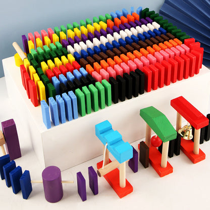 Holz Domino Blöcke Gebäude Spielzeug Kits Farbe Sortieren Regenbogen Dominosteine Spiele Pädagogisches Holz Block Spielzeug Für Kinder Kinder Geschenke