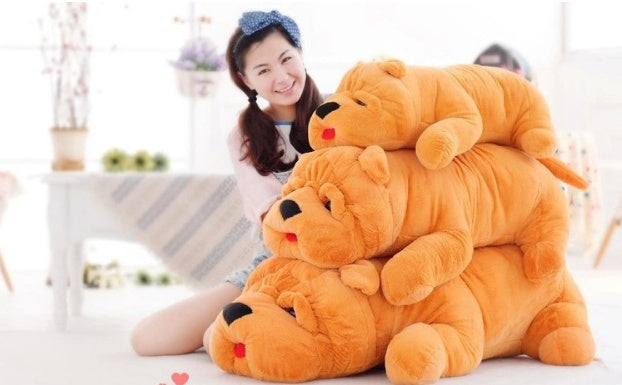 "Kawaii Tier Shar Pei Hund Plüschspielzeug Großes Stofftier Simulationshund Spielzeug Puppe für Kinder Geschenk"