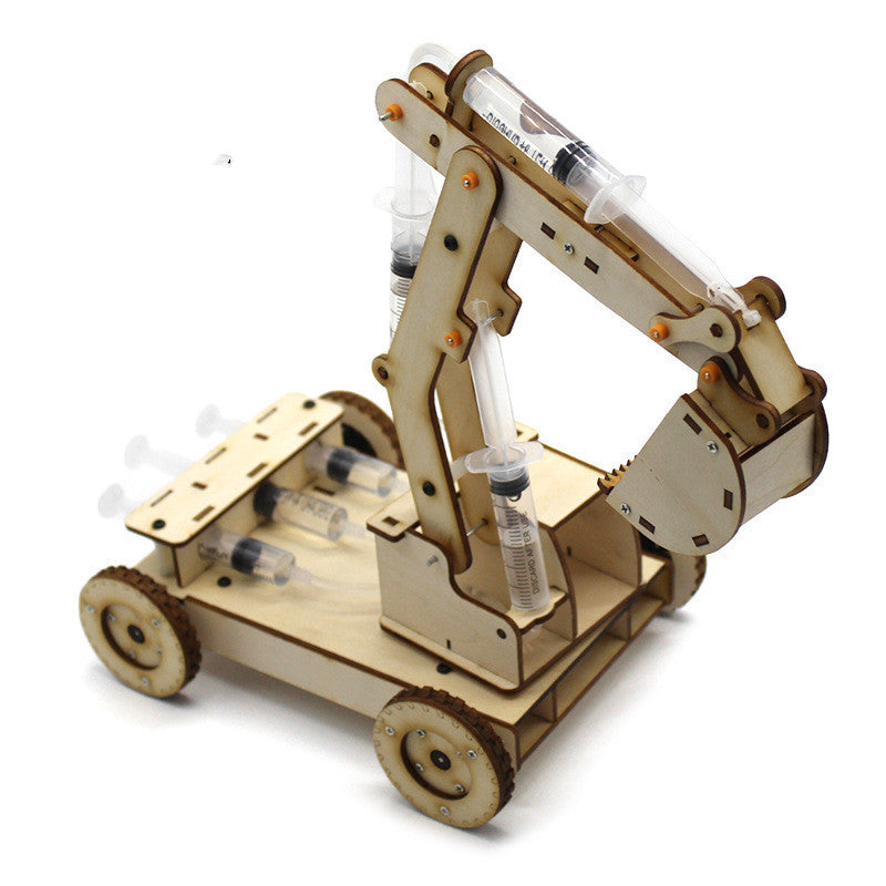 Holz Hydraulische Bagger Modell kinder Spielzeug Holz Handgemachte Materialien Wissenschaftliche