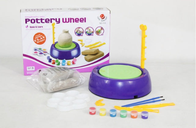 Spielzeug für Kinder mit Farben und Werkzeugen Diy Toy Clay Töpfe Herstellung Keramik Rad Set für Kinder Geschenke