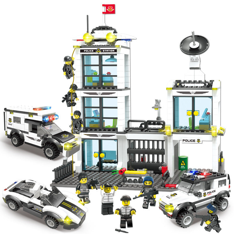Military aircraft carrier polizei bausteine kinder montiert DIY spielzeug
