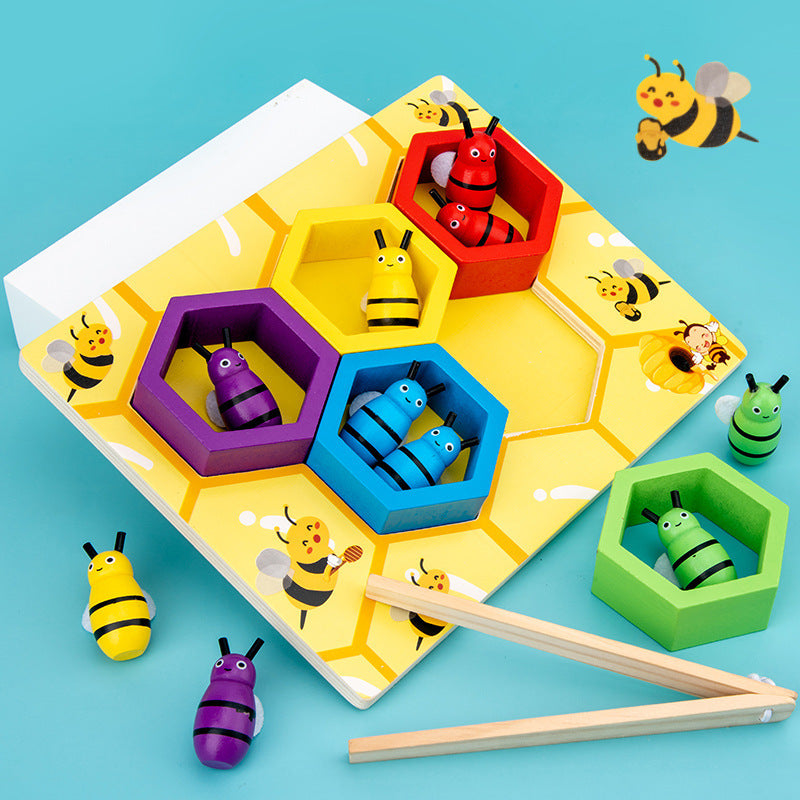 Montessori frühen bildung aid clip bee kinder spielzeug