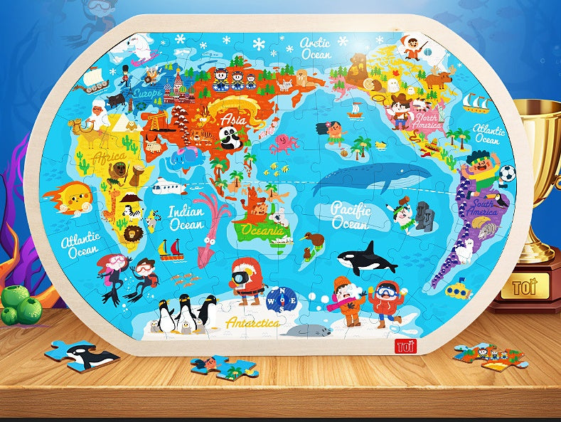 Holz Puzzle Welt kinder Spielzeug Geschenk Baby Pädagogisches Spielzeug