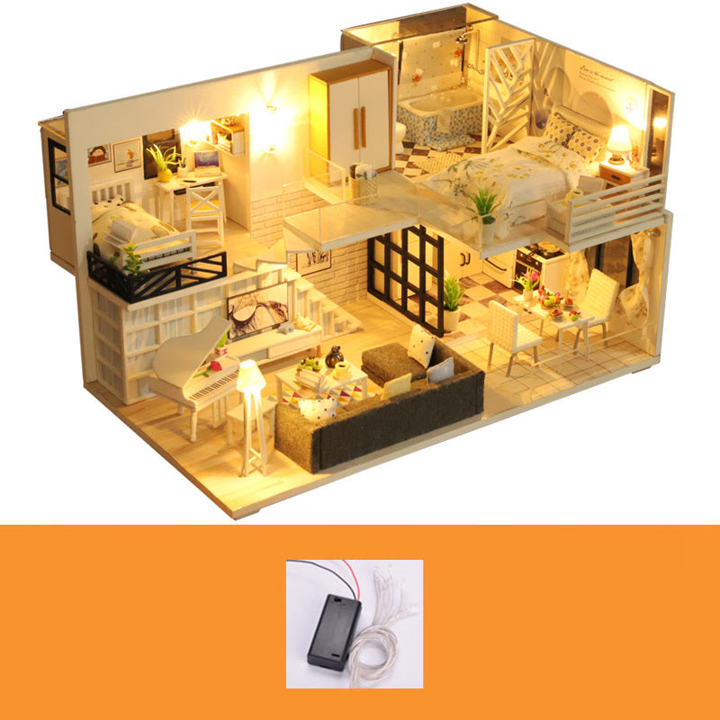 Mini Holz Haus Montieren 3D Miniaturas Puzzle Spielzeug Für Kinder Mädchen Geschenk