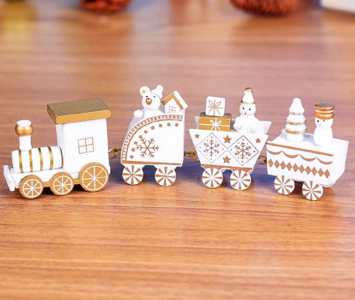 4pcs Mini Holz Zug Spielzeug