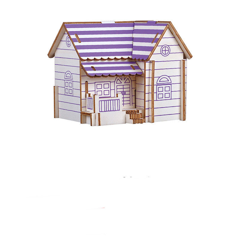 Holz Gebäude Drei-dimensional Puzzle Pädagogisches Spielzeug
