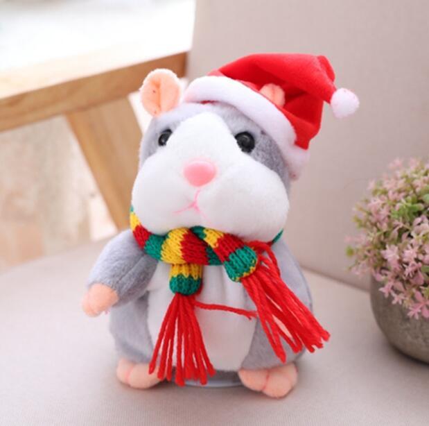 16cm Weihnachten Reden Hamster Plüsch Spielzeug Interaktive Sound Record Plüsch Hamster Stofftiere für Kinder Kinder Weihnachten Geschenk