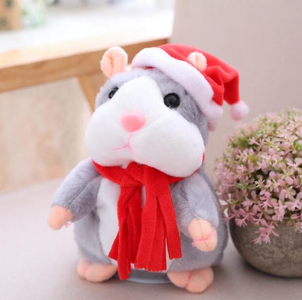 16cm Weihnachten Reden Hamster Plüsch Spielzeug Interaktive Sound Record Plüsch Hamster Stofftiere für Kinder Kinder Weihnachten Geschenk