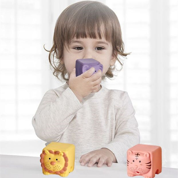Baby Spielzeug Erfassen Ball Sensorischen Spielzeug Gebäude Silikon Blöcke Erfassen Spielzeug 3D Silikon Blocks Weiche Ball Kid Gummi Bad Cube baby Spielzeug