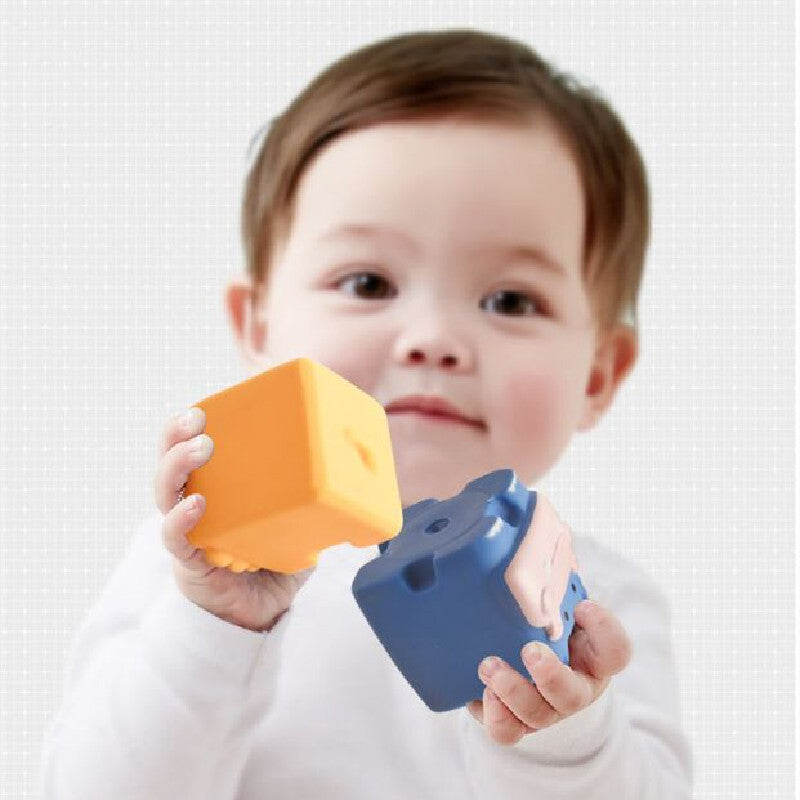 Baby Spielzeug Erfassen Ball Sensorischen Spielzeug Gebäude Silikon Blöcke Erfassen Spielzeug 3D Silikon Blocks Weiche Ball Kid Gummi Bad Cube baby Spielzeug