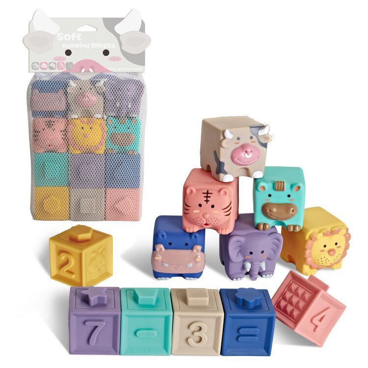 Baby Spielzeug Erfassen Ball Sensorischen Spielzeug Gebäude Silikon Blöcke Erfassen Spielzeug 3D Silikon Blocks Weiche Ball Kid Gummi Bad Cube baby Spielzeug