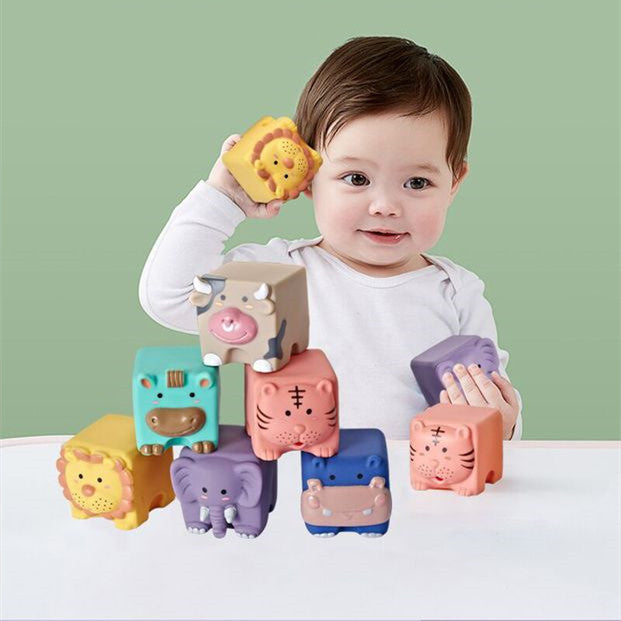 Baby Spielzeug Erfassen Ball Sensorischen Spielzeug Gebäude Silikon Blöcke Erfassen Spielzeug 3D Silikon Blocks Weiche Ball Kid Gummi Bad Cube baby Spielzeug