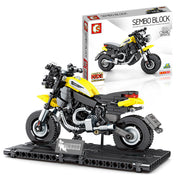 Technologie Motorrad Lokomotive Modell Montage Kleinen Partikel Baustein Spielzeug
