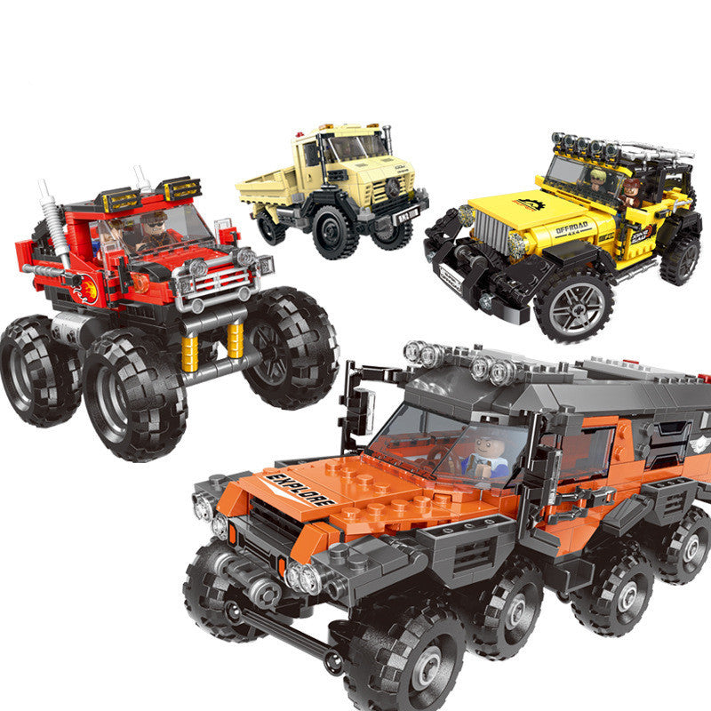 Jeep Bigfoot Alle Gelände Lkw Kleine Partikel Bausteine Puzzle Spielzeug