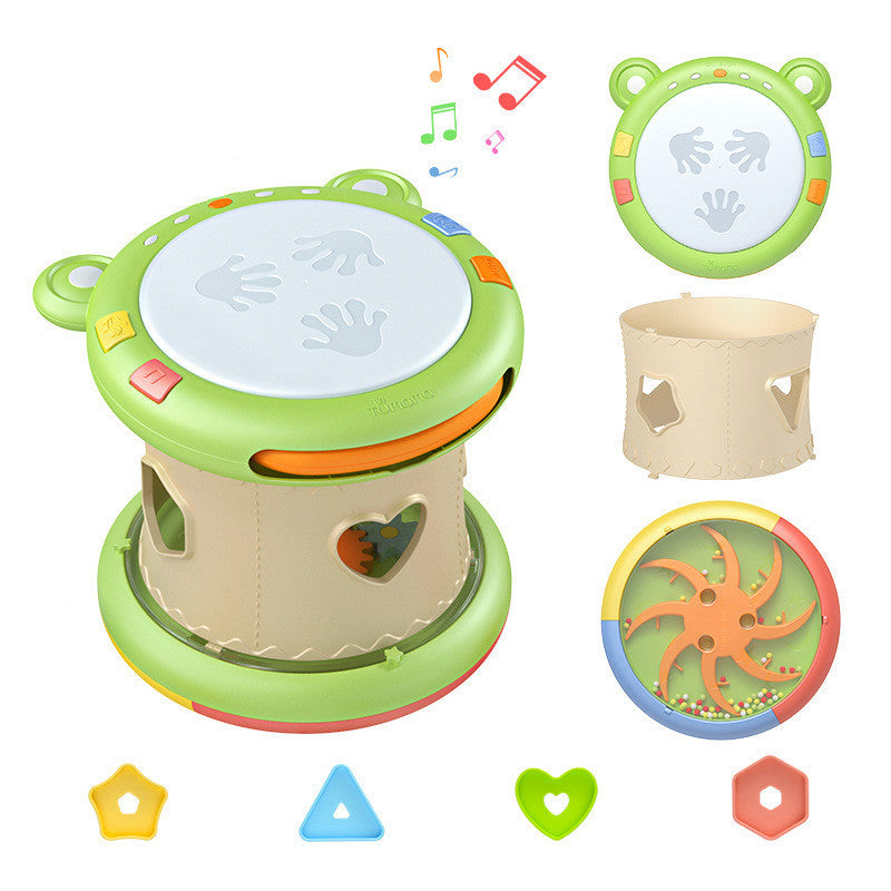 Baby Hand Schlagen Runde Trommel Baby Pädagogisches Spielzeug 3 In 1 Dynamische Vocal Instrument