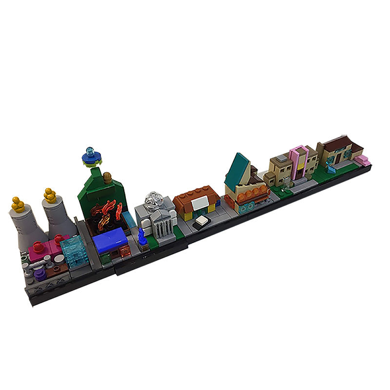 Schwamm Welt Skyline Kompatibel mit Lego Montiert Bausteine Pädagogisches Spielzeug