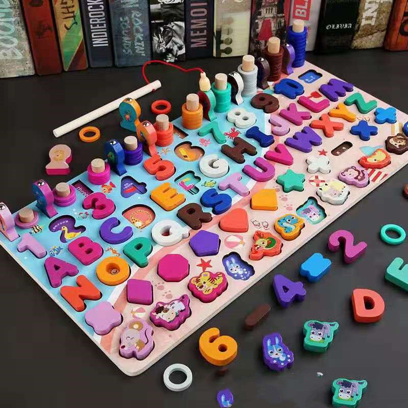 mytooy Montessori Holzspielzeug mit Zahlen und Buchstaben